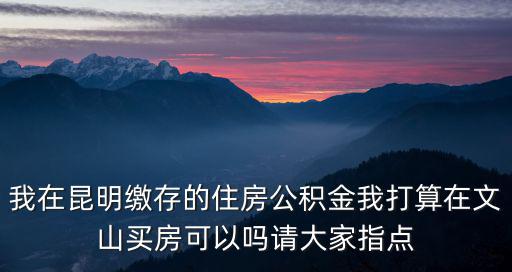 住房公積金查詢電話，我在昆明繳存的住房公積金我打算在文山買房可以嗎請(qǐng)大家指點(diǎn)