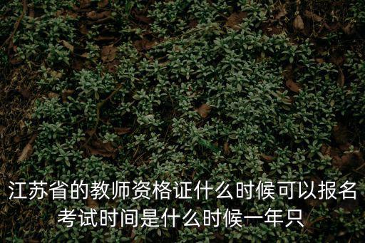 江蘇教師資格證報名，江蘇省的教師資格證什么時候可以報名考試時間是什么時候一年只