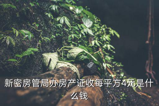 新密房管局辦房產(chǎn)證收每平方4元是什么錢