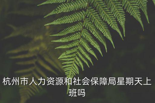 杭州市人力資源和社會(huì)保障局星期天上班嗎