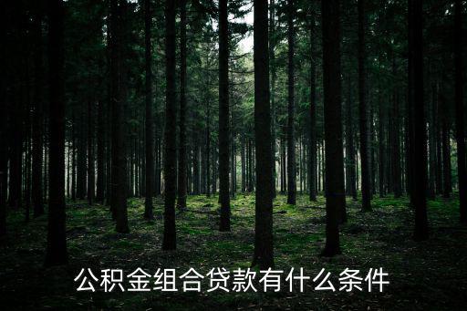 公積金組合貸款有什么條件
