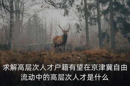 高層次人才認定標準，求解高層次人才戶籍有望在京津冀自由流動中的高層次人才是什么
