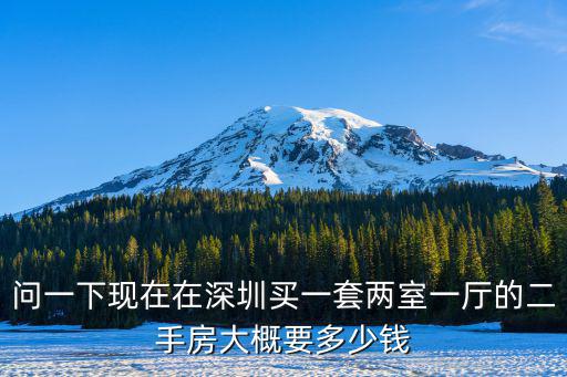 問一下現在在深圳買一套兩室一廳的二手房大概要多少錢