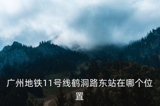 廣州地鐵11號線線路圖，廣州地鐵11號線鶴洞路東站在哪個位置