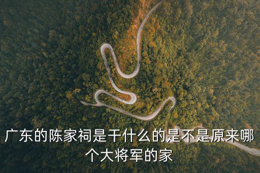 廣東的陳家祠是干什么的是不是原來哪個大將軍的家