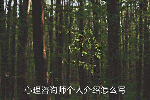 心理咨詢師個人介紹怎么寫