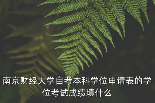 南京財經大學自考本科學位申請表的學位考試成績填什么