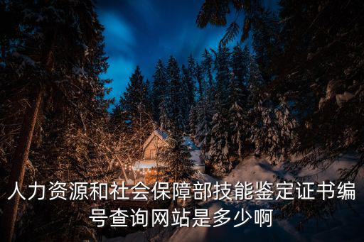 人力資源和社會保障部技能鑒定證書編號查詢網站是多少啊