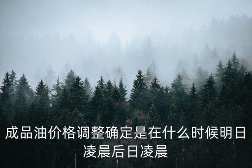 成品油價(jià)格調(diào)整確定是在什么時(shí)候明日凌晨后日凌晨