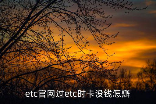 etc官網，etc官網過etc時卡沒錢怎辧
