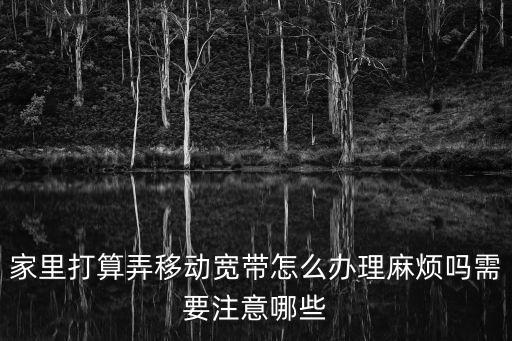 家里打算弄移動寬帶怎么辦理麻煩嗎需要注意哪些