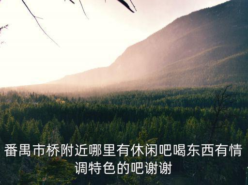 番禺市橋附近哪里有休閑吧喝東西有情調特色的吧謝謝