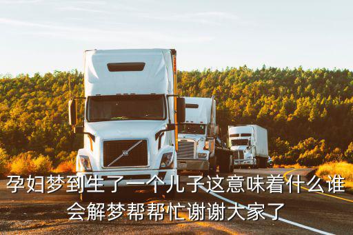 孕婦夢到生了一個兒子這意味著什么誰會解夢幫幫忙謝謝大家了