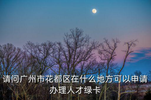 請問廣州市花都區在什么地方可以申請辦理人才綠卡