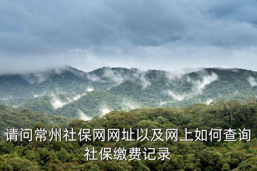 請問常州社保網網址以及網上如何查詢社保繳費記錄