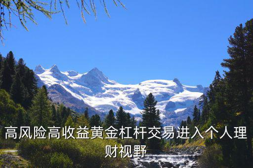 高風險高收益黃金杠桿交易進入個人理財視野