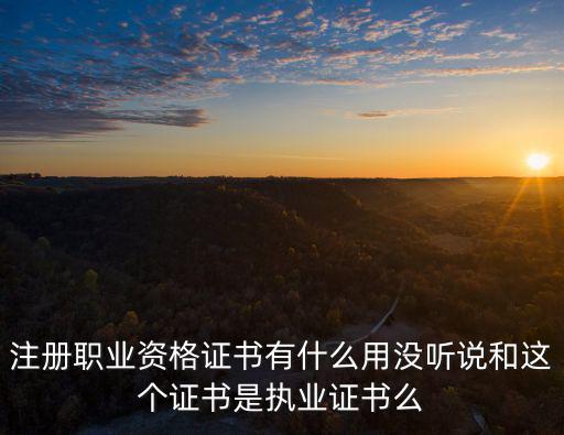 注冊職業(yè)資格證書有什么用沒聽說和這個證書是執(zhí)業(yè)證書么