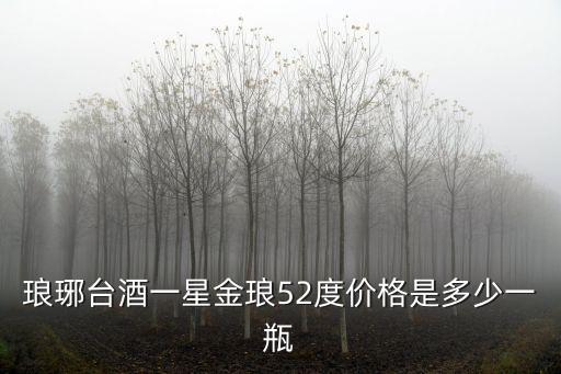 瑯琊臺酒一星金瑯52度價格是多少一瓶