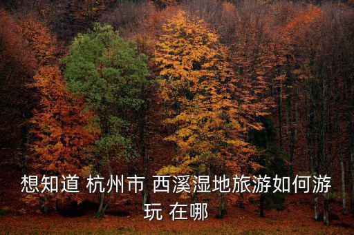 想知道 杭州市 西溪濕地旅游如何游玩 在哪