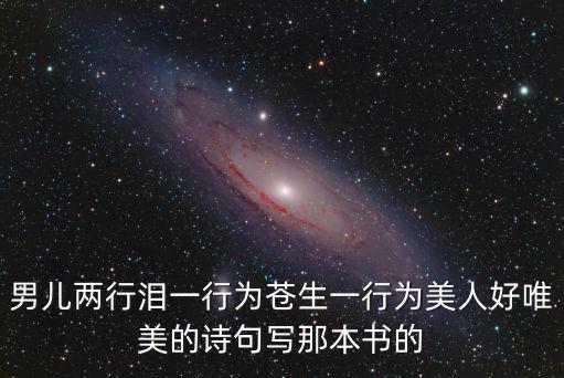 男兒兩行淚一行為蒼生一行為美人好唯美的詩句寫那本書的
