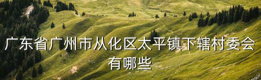 廣東省廣州市從化區太平鎮下轄村委會有哪些
