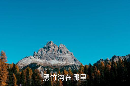 黑竹溝在哪里