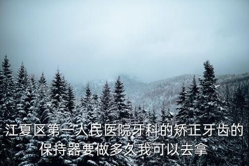 江夏區第一人民醫院牙科的矯正牙齒的保持器要做多久我可以去拿