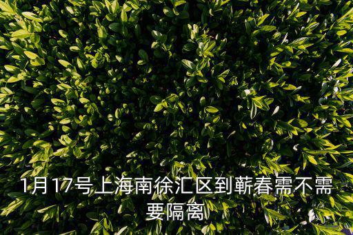 全國(guó)中高風(fēng)險(xiǎn)地區(qū)名單，1月17號(hào)上海南徐匯區(qū)到蘄春需不需要隔離