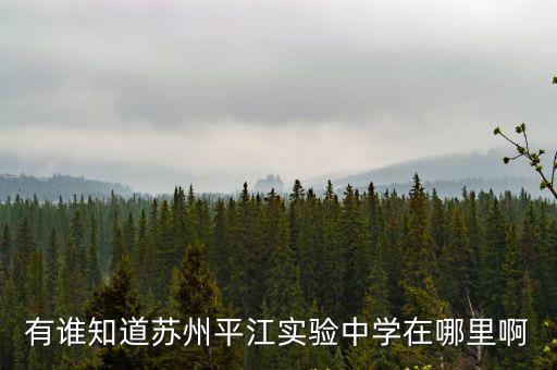 有誰知道蘇州平江實驗中學(xué)在哪里啊