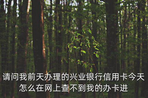 請問我前天辦理的興業(yè)銀行信用卡今天怎么在網(wǎng)上查不到我的辦卡進
