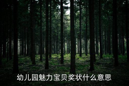 幼兒園魅力寶貝獎(jiǎng)狀什么意思