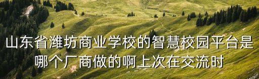 山東省濰坊商業學校的智慧校園平臺是哪個廠商做的啊上次在交流時