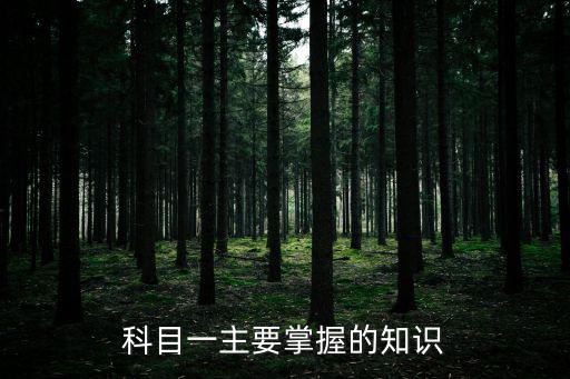 科目一主要掌握的知識