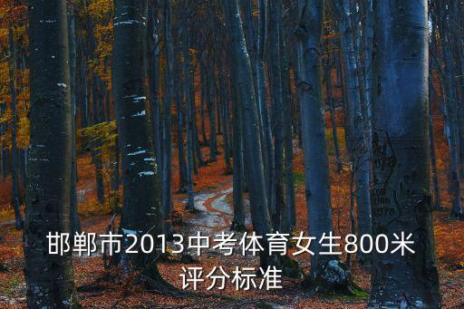 邯鄲市2013中考體育女生800米評分標準