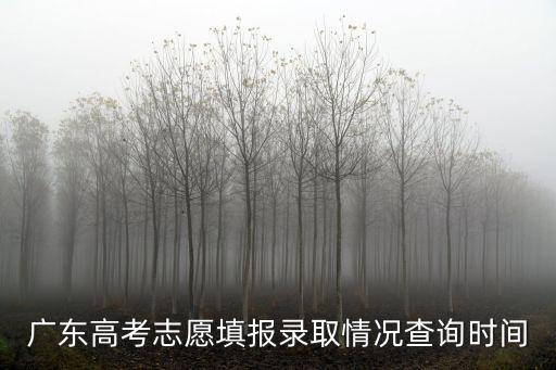 廣東高考錄取查詢，廣東高考志愿填報錄取情況查詢時間