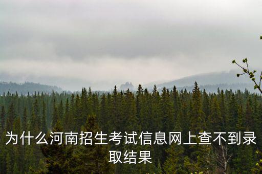 為什么河南招生考試信息網上查不到錄取結果
