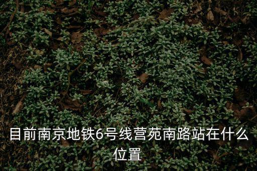 目前南京地鐵6號線營苑南路站在什么位置