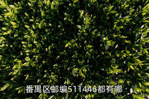 番禺區(qū)郵編511446都有哪