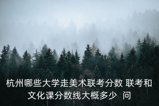 杭州哪些大學(xué)走美術(shù)聯(lián)考分?jǐn)?shù) 聯(lián)考和文化課分?jǐn)?shù)線大概多少  問(wèn)