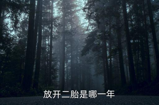 放開二胎是哪一年