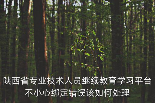 陜西省專業(yè)技術(shù)人員繼續(xù)教育學(xué)習(xí)平臺不小心綁定錯誤該如何處理