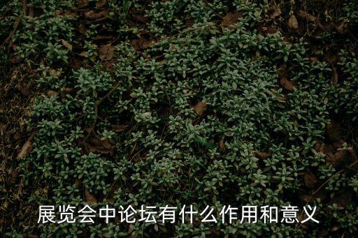 展覽會中論壇有什么作用和意義