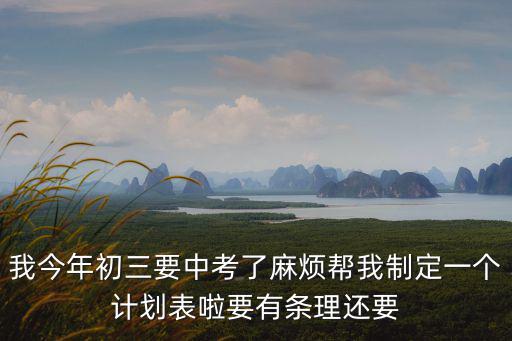 我今年初三要中考了麻煩幫我制定一個計劃表啦要有條理還要
