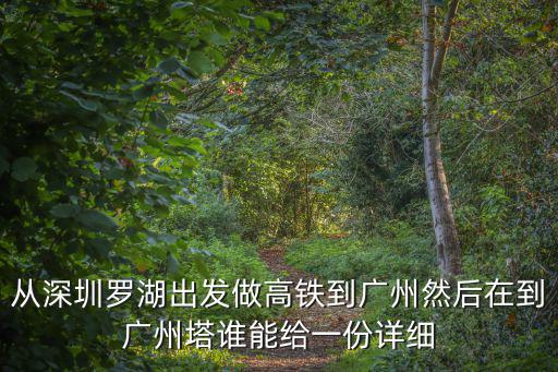 從深圳羅湖出發做高鐵到廣州然后在到廣州塔誰能給一份詳細