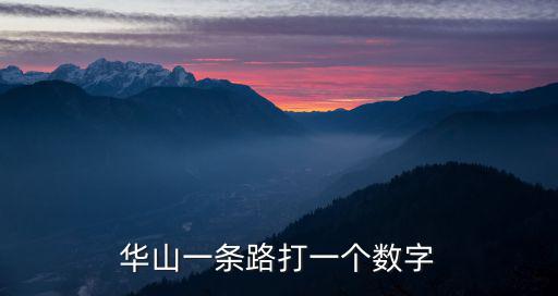 華山一條路，華山一條路能說一數字幾呢