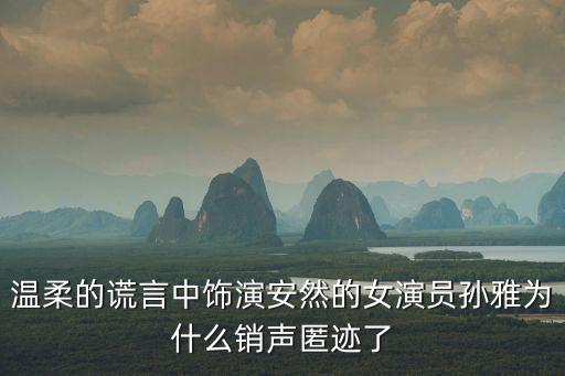 孫雅，演溫柔的謊言的演員孫雅為什么消失了