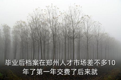 智匯鄭州人才政策，畢業(yè)后檔案在鄭州人才市場差不多10年了第一年交費(fèi)了后來就