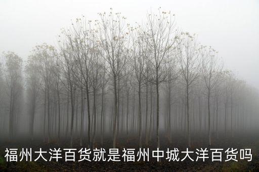 大洋百貨，福州大洋百貨就是福州中城大洋百貨嗎