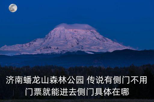 濟南蟠龍山森林公園 傳說有側門不用門票就能進去側門具體在哪