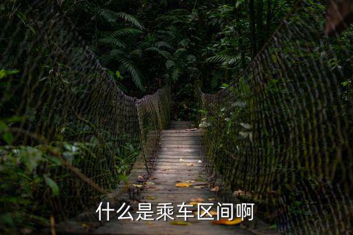 乘車區間，什么是乘車區間啊